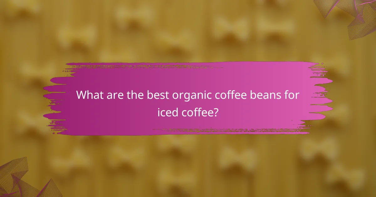 What are the best organic coffee beans for iced coffee?